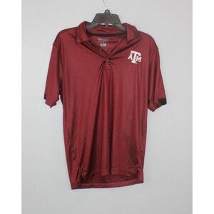 Texas A&M Aggies Champion Shirt Mens S Red Polo Sporty Embroidered Fan Sporty